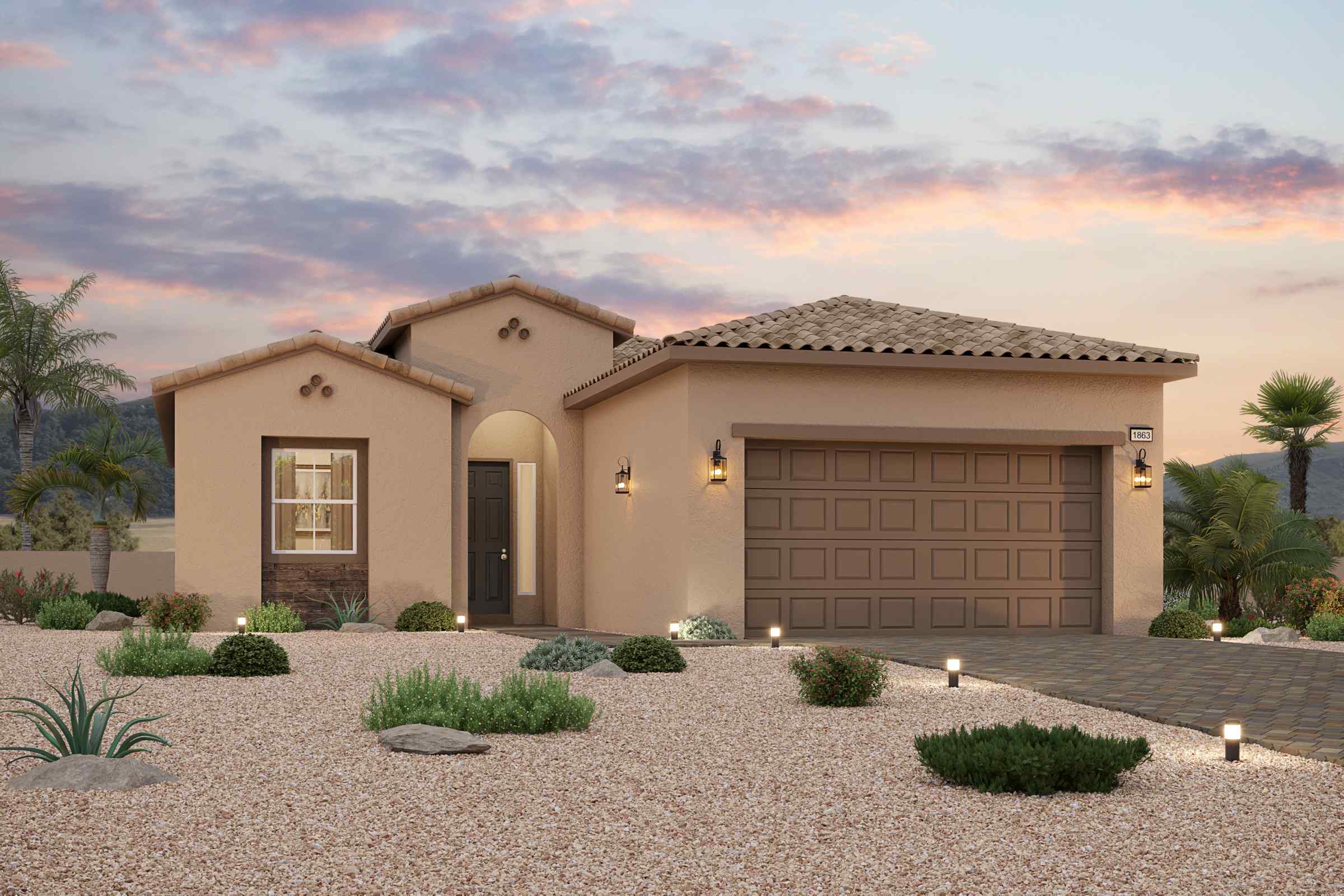 A house with a driveway.