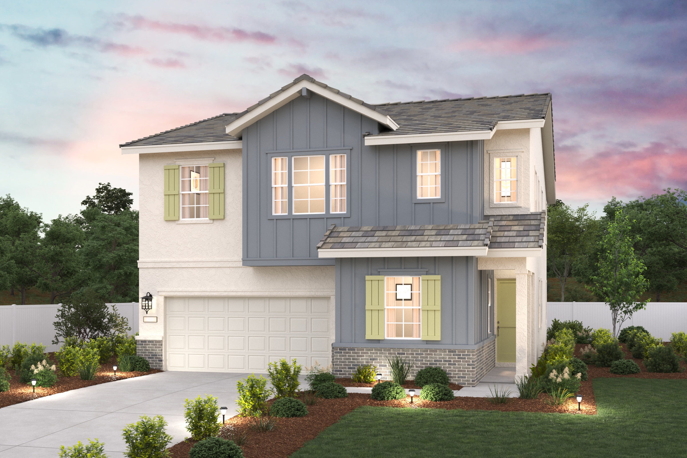 A house with a garage.