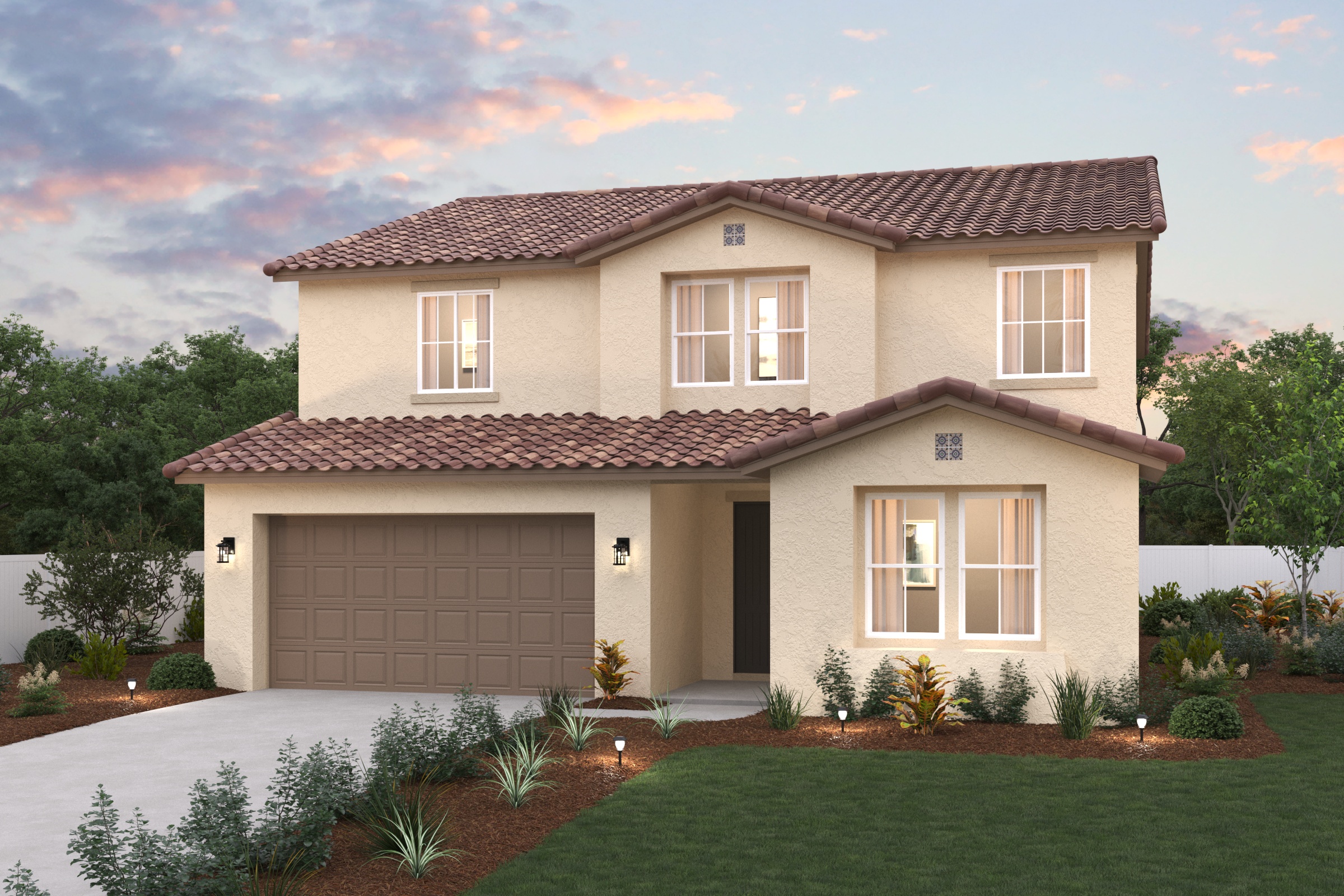 A house with a garage.