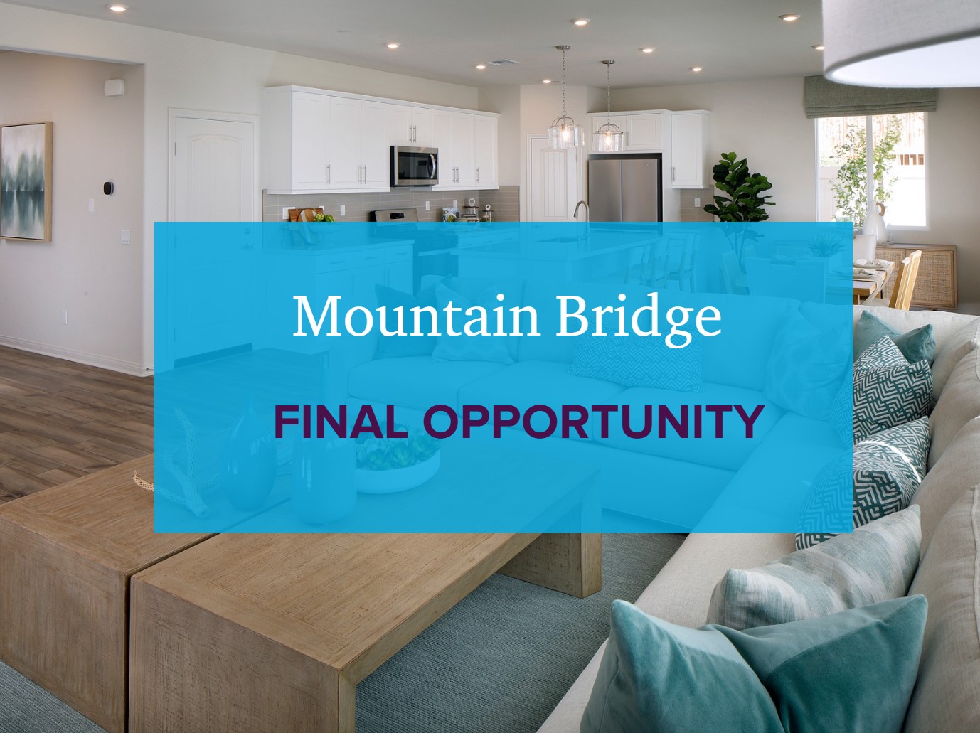 A room with a large blue sign.