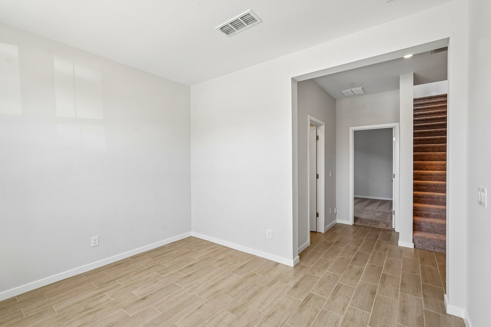 A room with white walls.