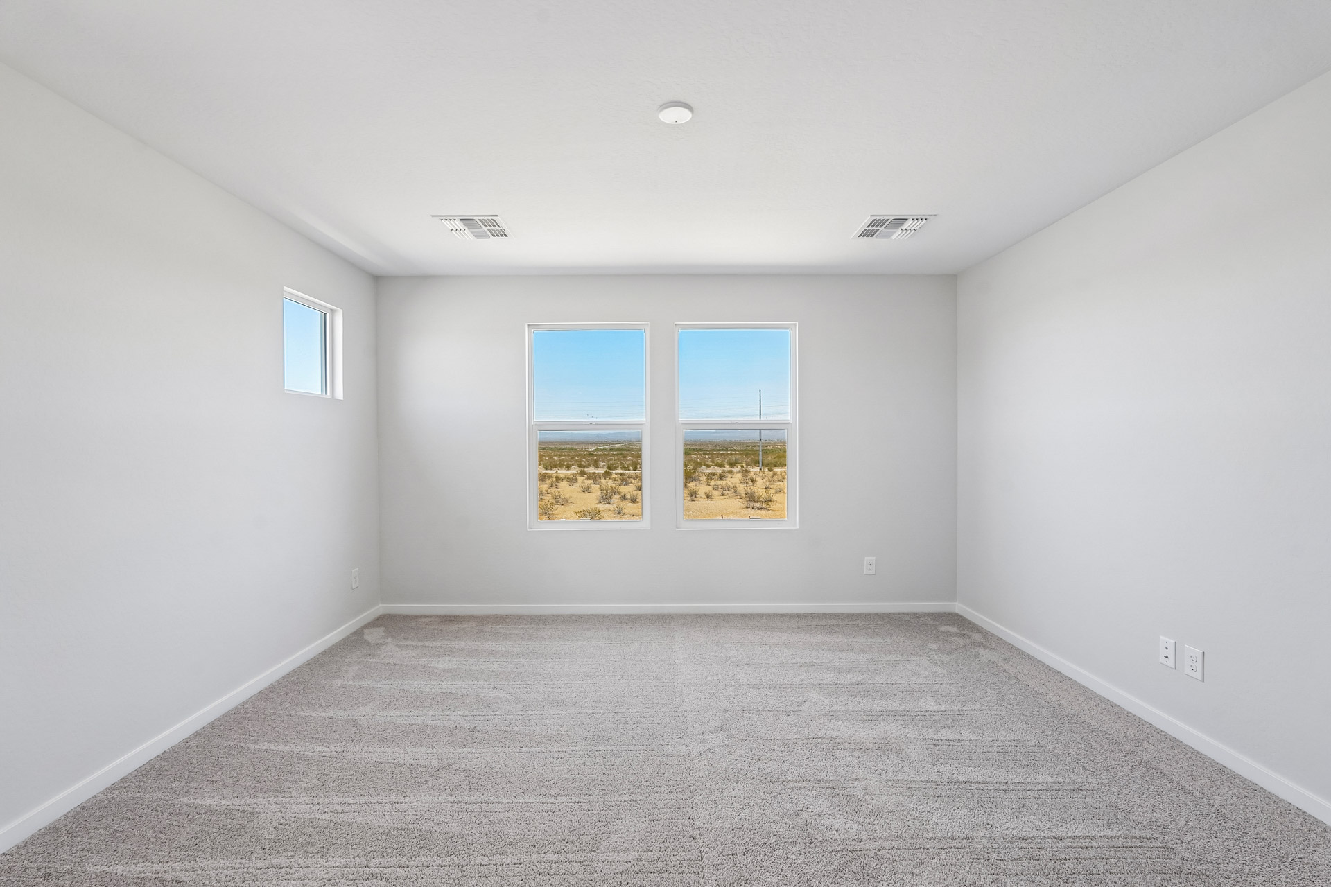 A room with windows.