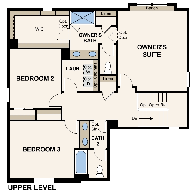 Diagram, engineering drawing. Platte Floorplan, Upper Level