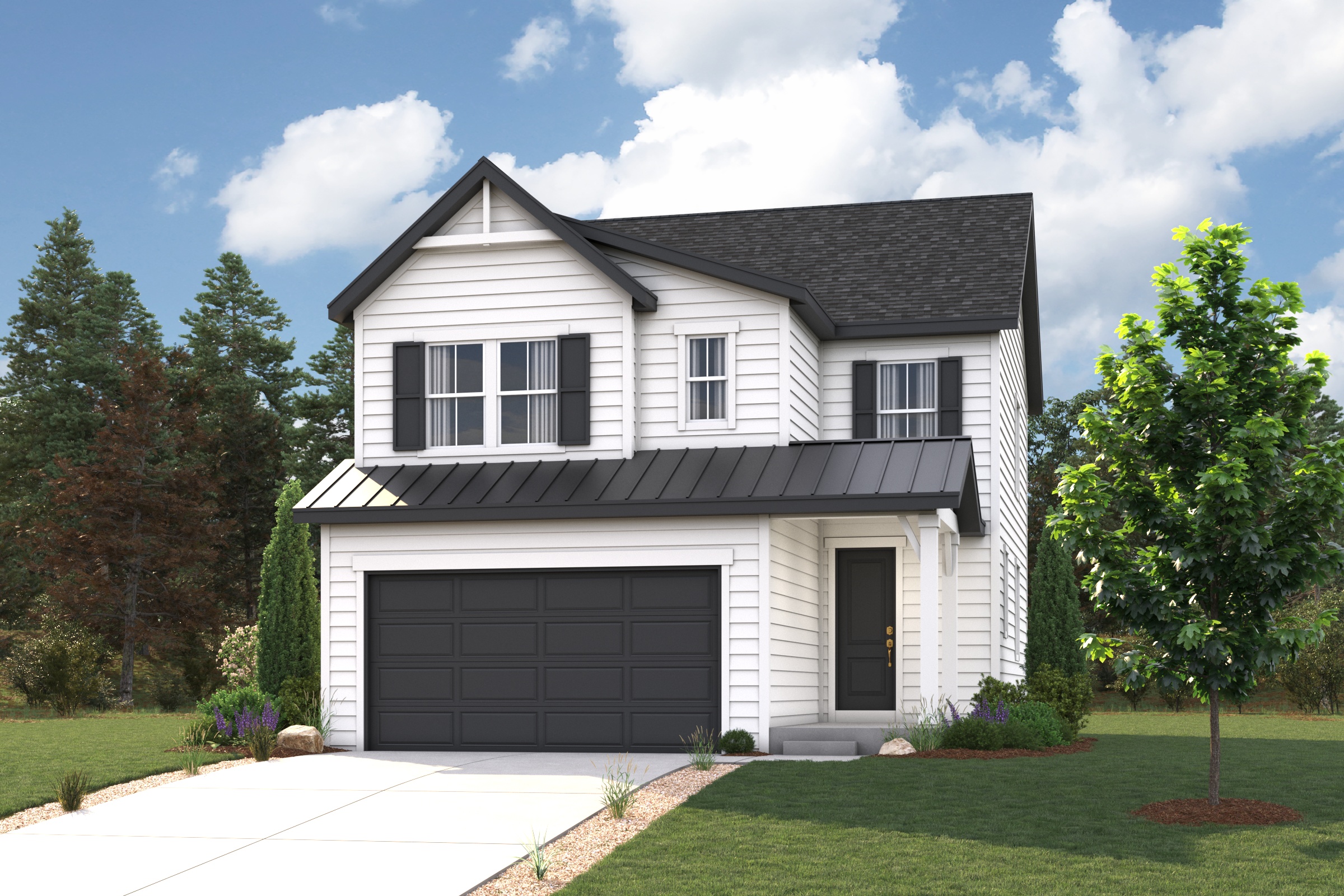 A house with a garage.