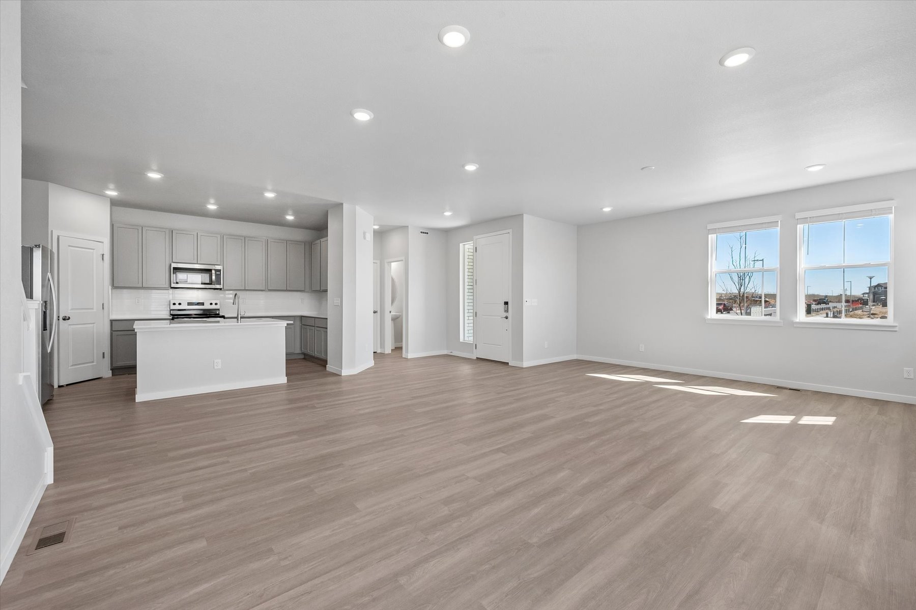 A large empty kitchen.