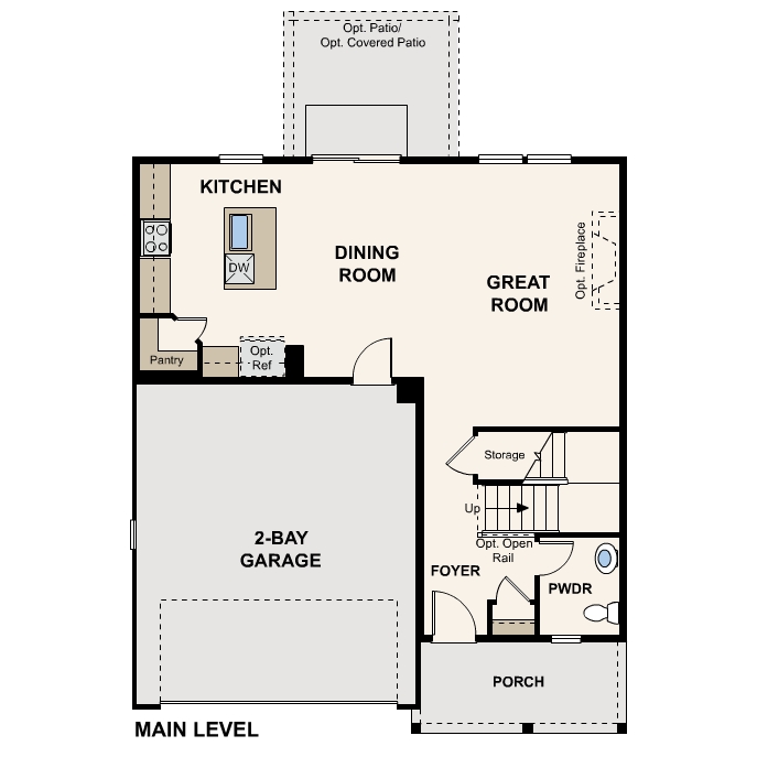 Diagram, engineering drawing. Lanner Floorplan, Main Level