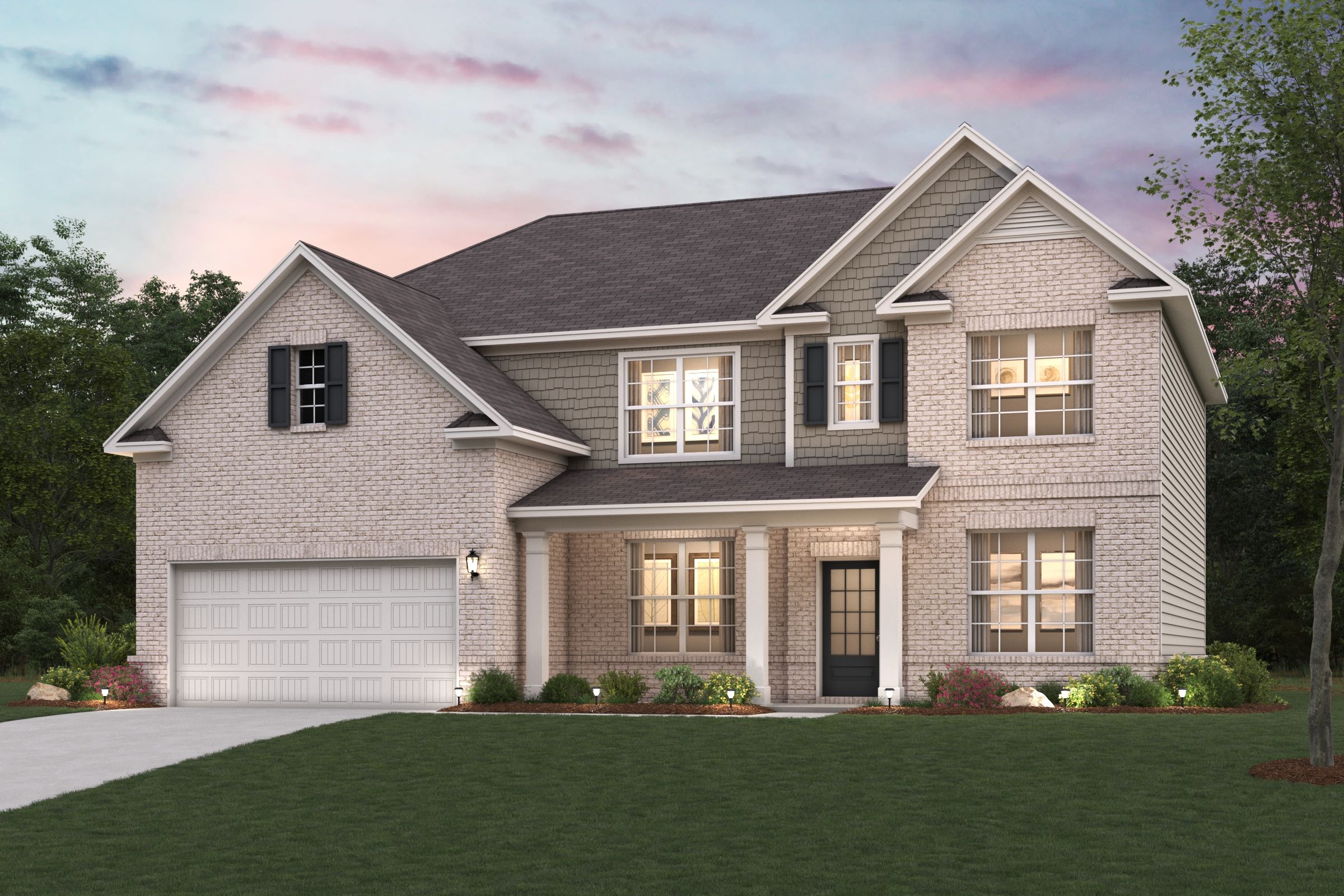 A house with a garage.