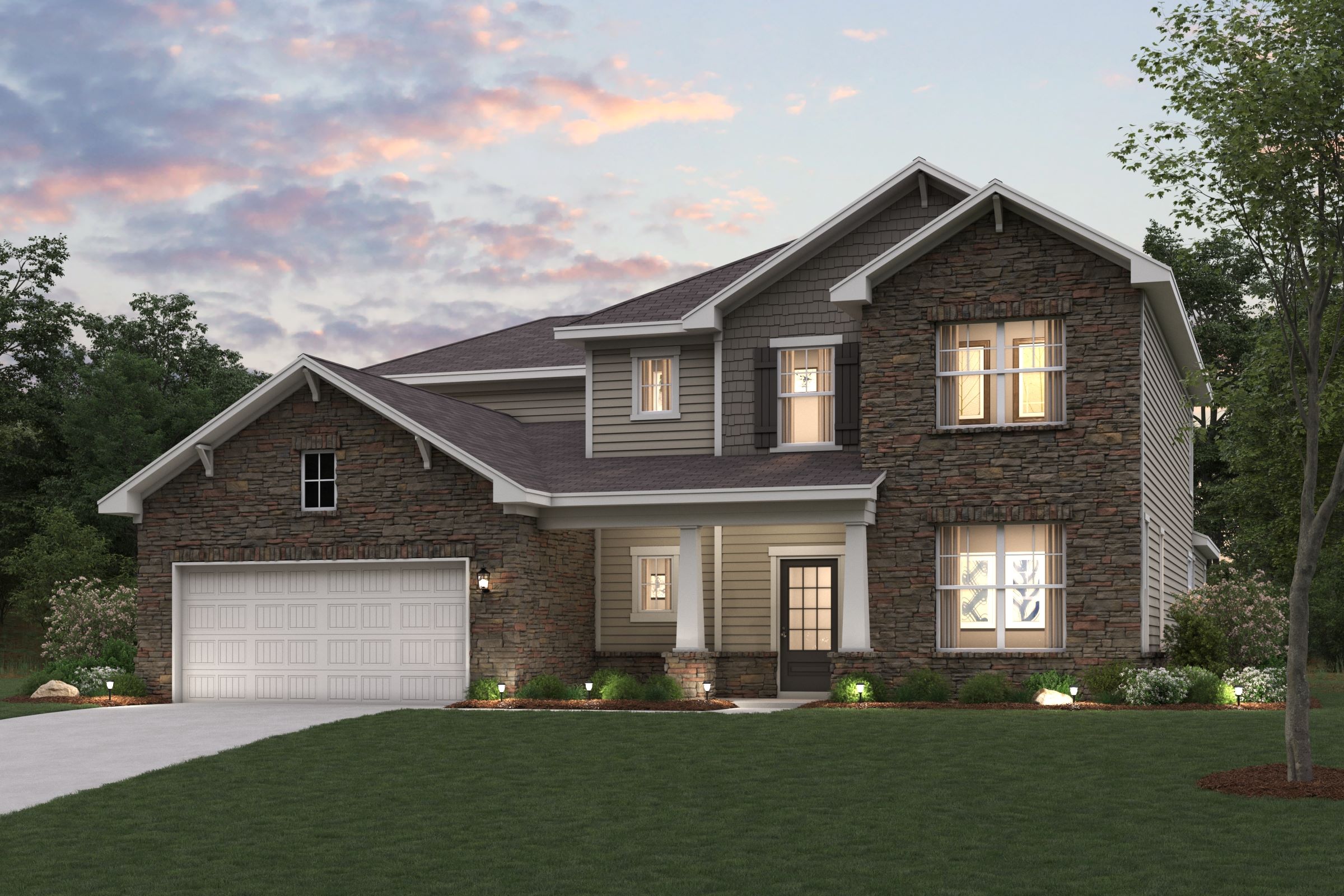 A house with a garage.