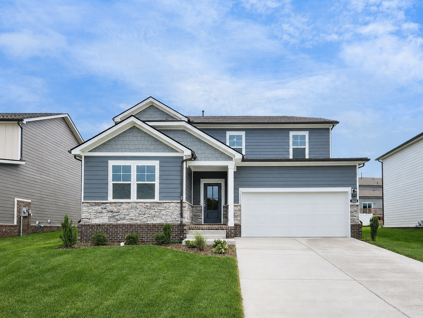 A house with a garage.