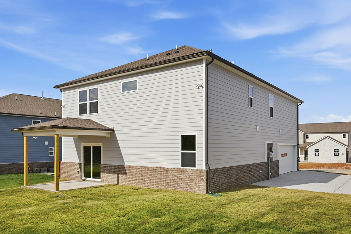 A house with a brick wall.