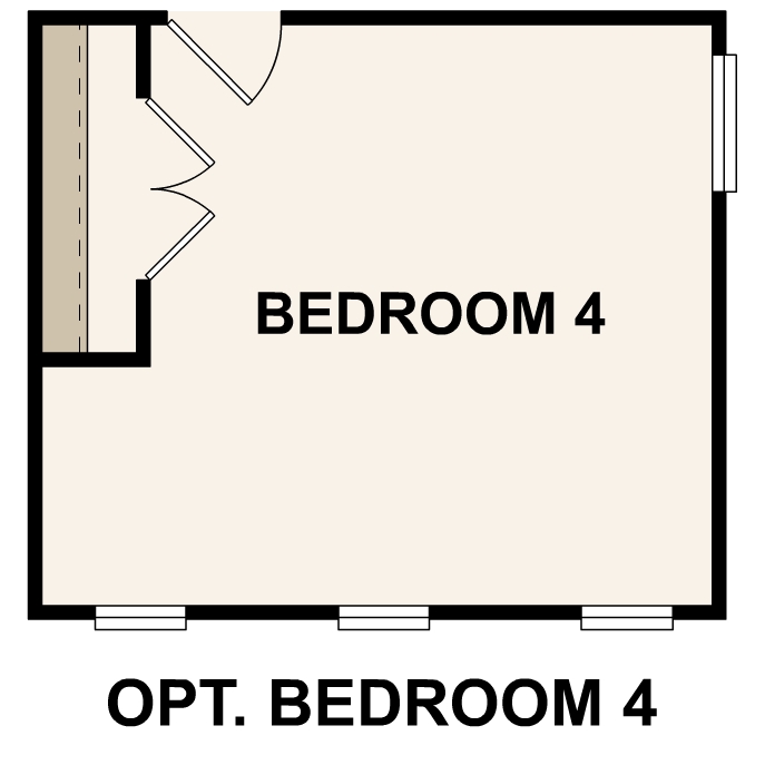 Meadowlark Floor plan, second floor options. optional fourth bedroom