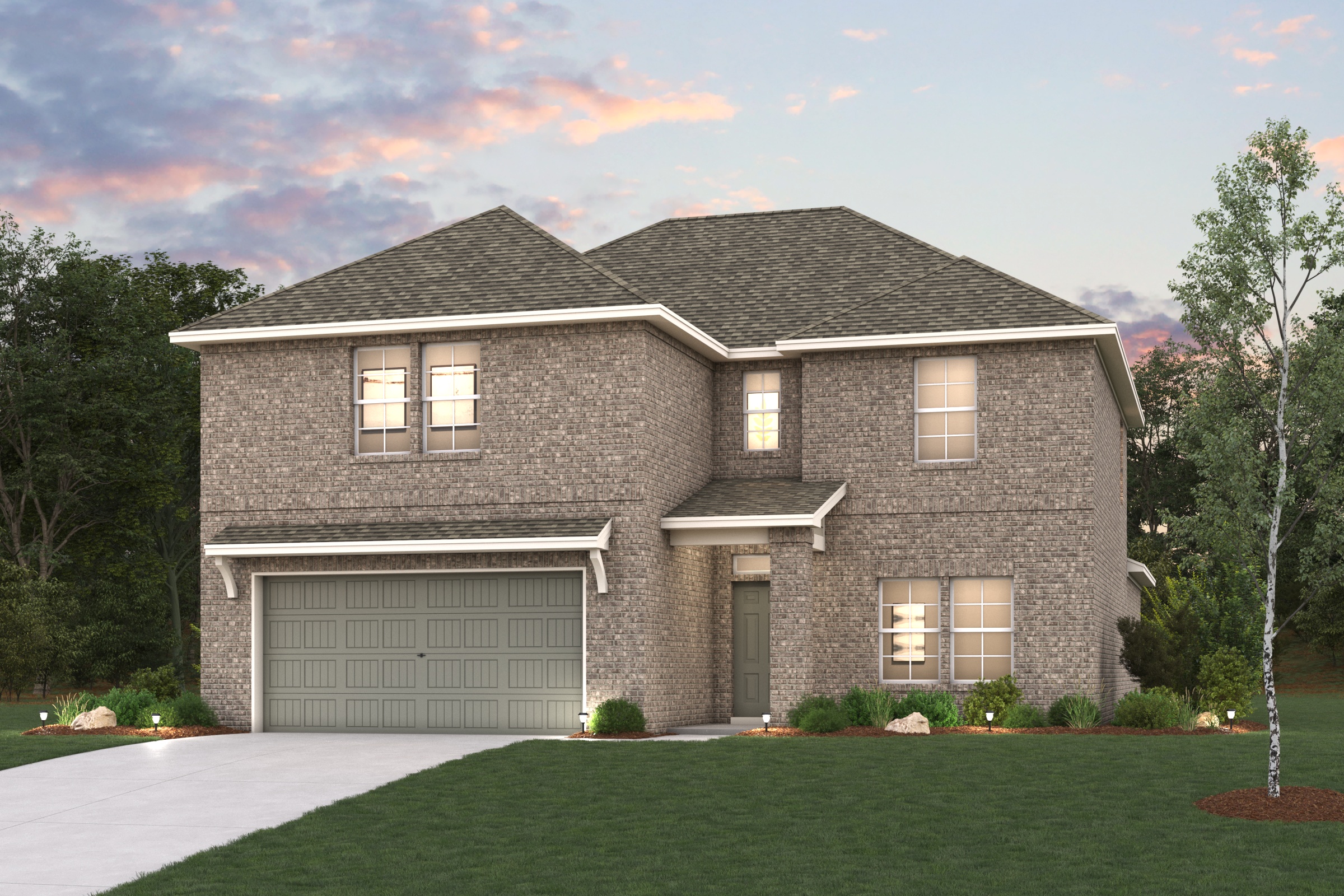 A house with a garage.