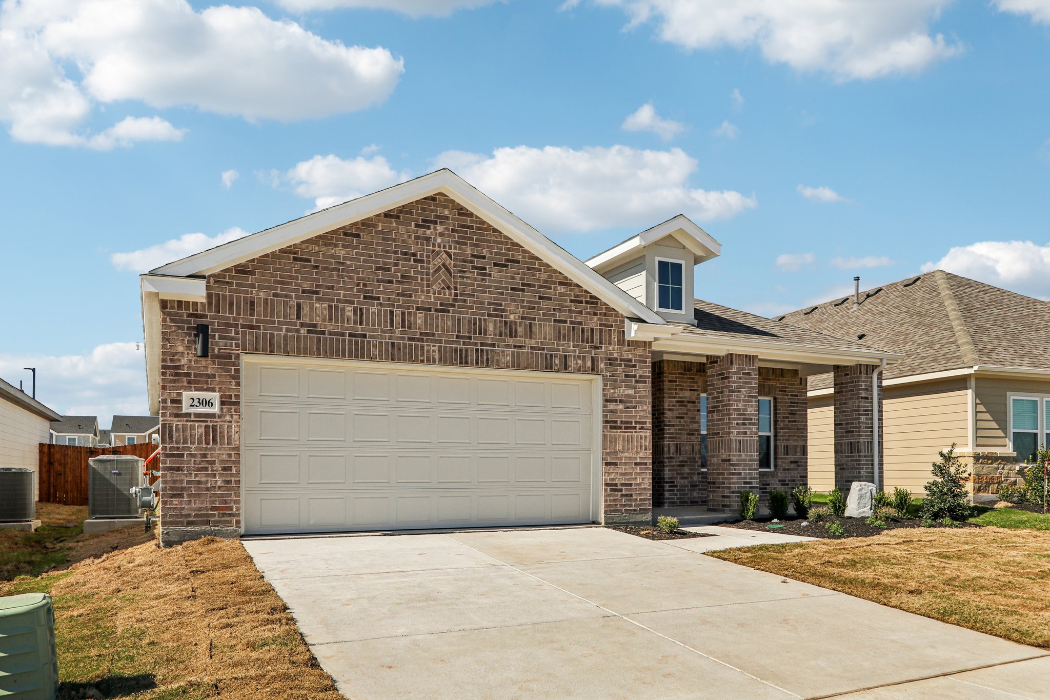 A house with a garage.