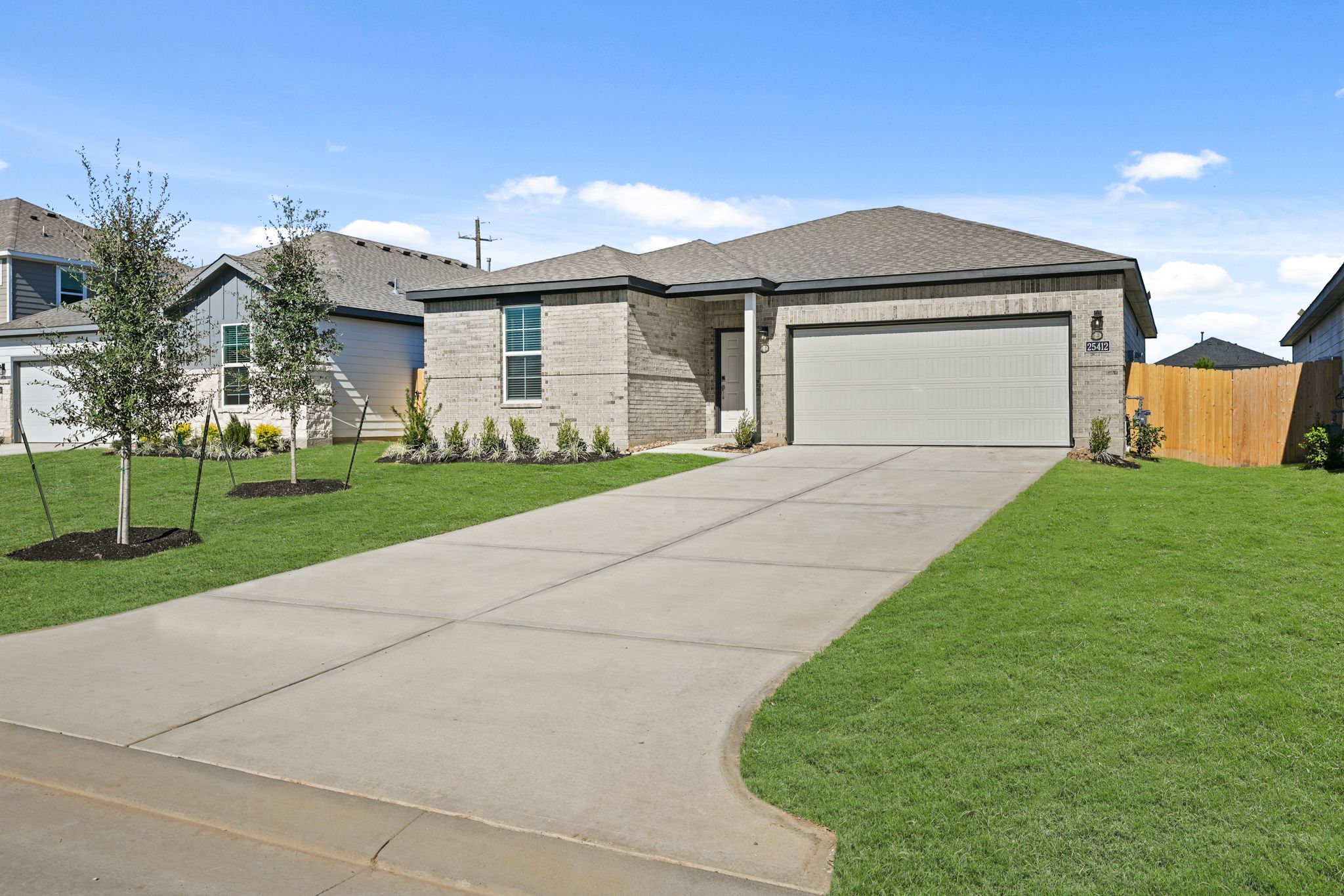 A house with a driveway.