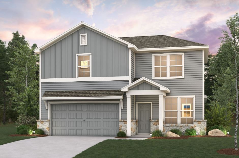 A house with a garage.