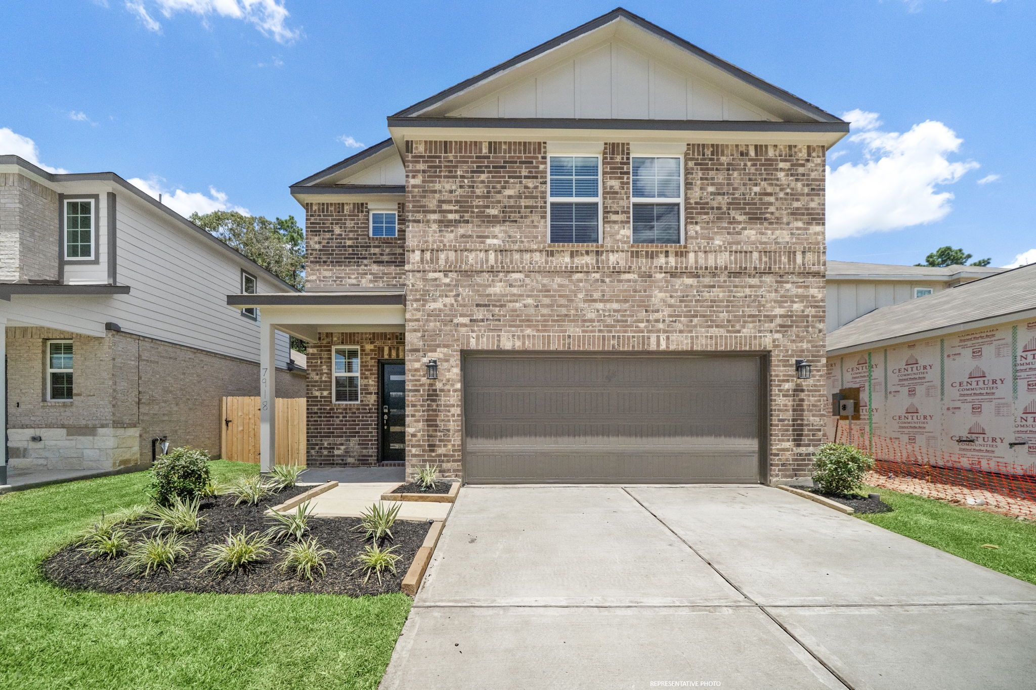 A house with a garage.