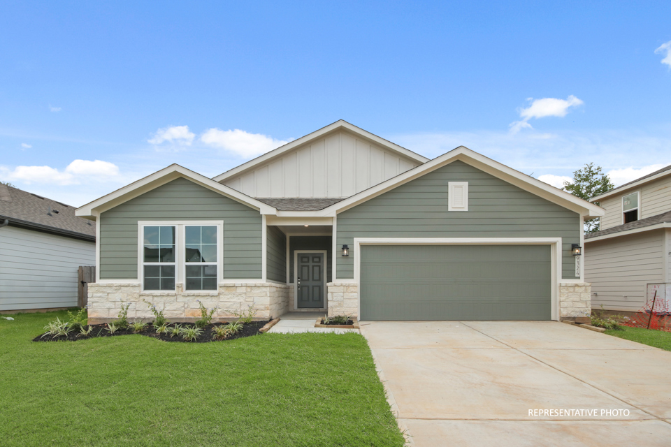 A house with a garage.