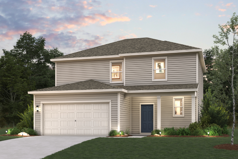 A house with a garage.