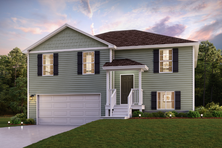 A house with a garage.