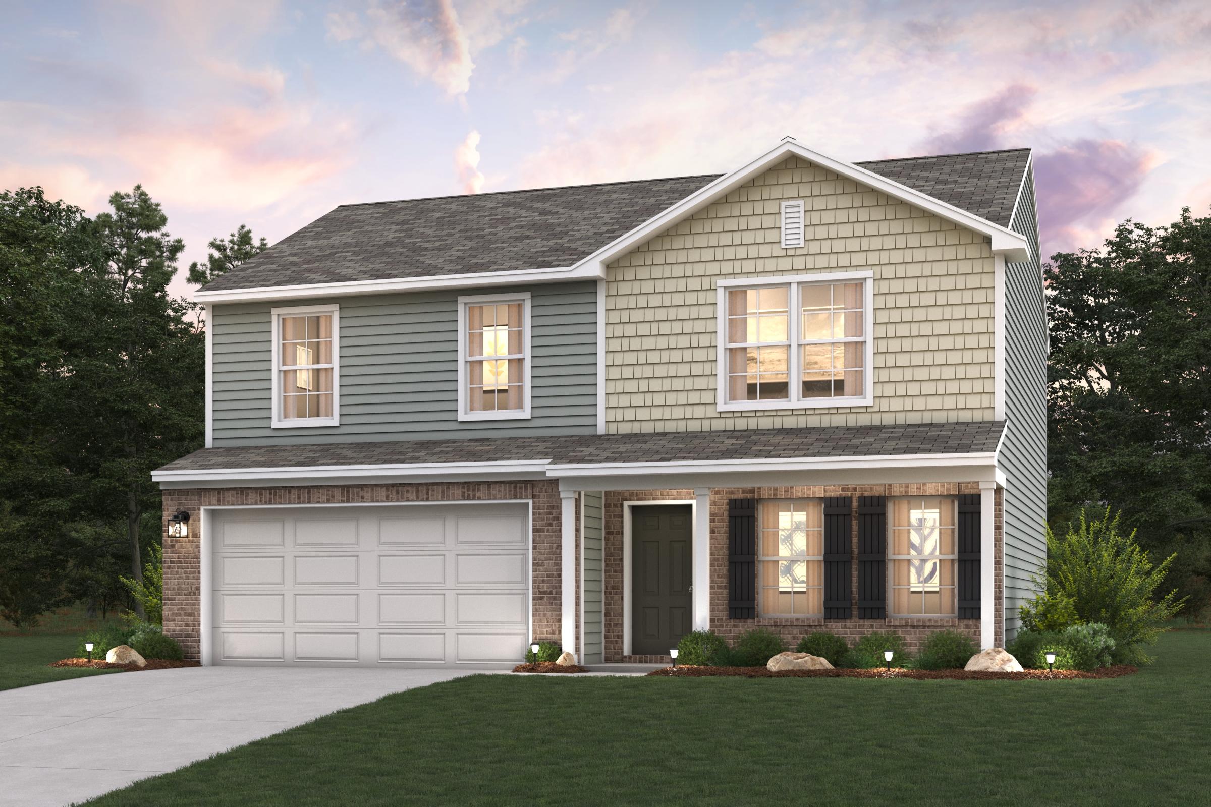 A house with a garage.