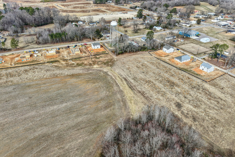 A high angle view of a town.